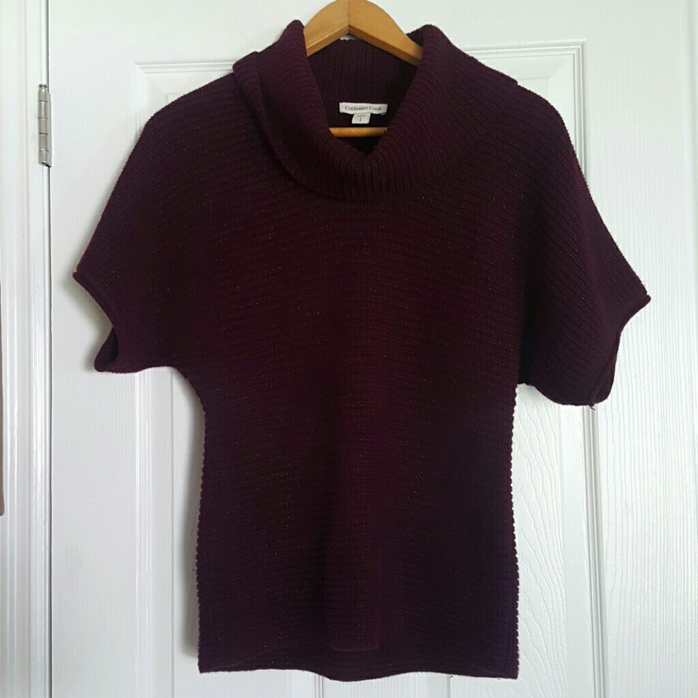 Coldwater Creek burgandy shimmer sweater Sz Small